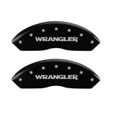 MGP Front set 2 Caliper Covers Engraved Front WRANGLER Black finish silver ch