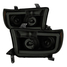 Load image into Gallery viewer, xTune Toyota Tundra 07-13 LED Light Bar Projector Headlights Black Smoked PRO-JH-TTU07-LED-BSM
