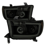 xTune Toyota Tundra 07-13 LED Light Bar Projector Headlights Black Smoked PRO-JH-TTU07-LED-BSM