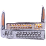 ANZO 2000-2004 Ford Excursion LED Parking Lights Chrome w/ Amber Reflector