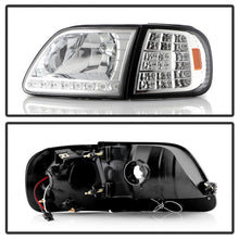Load image into Gallery viewer, xTune Ford F150 97-03 Crystal Headlights w/ Clear LED Corners Chrome HD-ON-FF15097-LED-SET-C