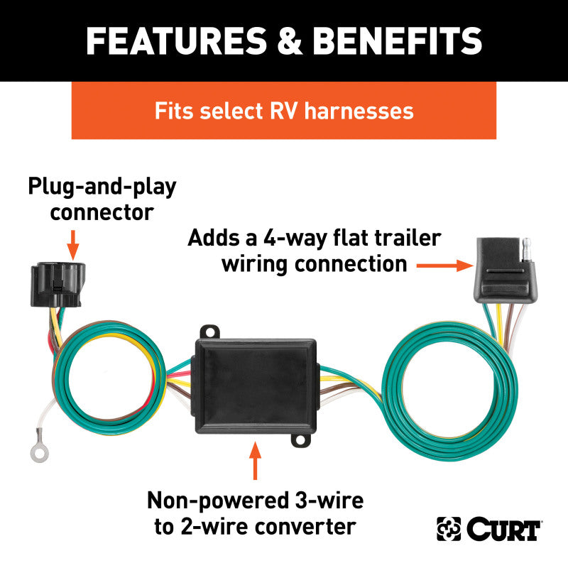 Curt Custom Towed-Vehicle RV Wiring Harness Add-On