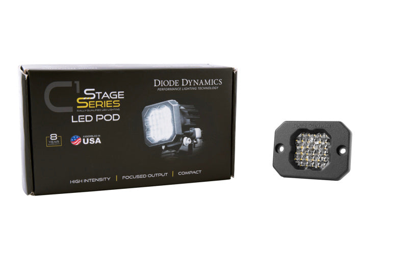 Diode Dynamics Stage Series C1R - White Flood Flush Mount LED Pod (one)