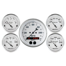 Load image into Gallery viewer, Auto Meter Speedometer 3-3/8in and 2-1/16in 5 Piece Old Tyme White Gauge Kit