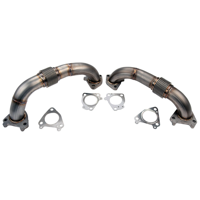 Wehrli 01-04 Chevrolet 6.6L Duramax LB7 2in Stainless Up Pipe Kit w/Gaskets - Twin Turbo