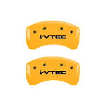 Load image into Gallery viewer, MGP 4 Caliper Covers Engraved Front &amp; Rear i-Vtec Yellow finish black ch