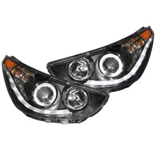 Load image into Gallery viewer, ANZO 2012-2013 Hyundai Accent Projector Headlights w/ Halo Black (CCFL)