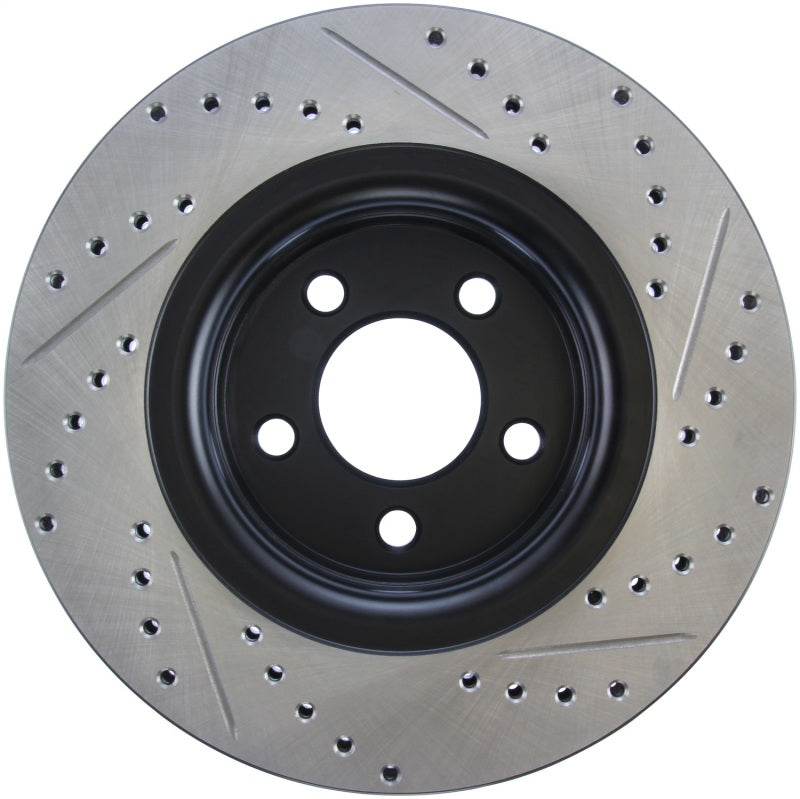 StopTech 15-17 Ford Mustang Sport Slotted & Drilled Front Right Rotor