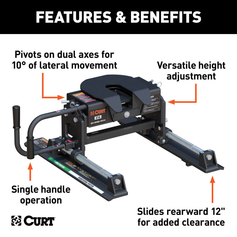 Curt E16 5th Wheel Hitch w/Roller