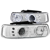 ANZO 1999-2002 Chevrolet Silverado 1500 Projector Headlights w/ Halo Chrome