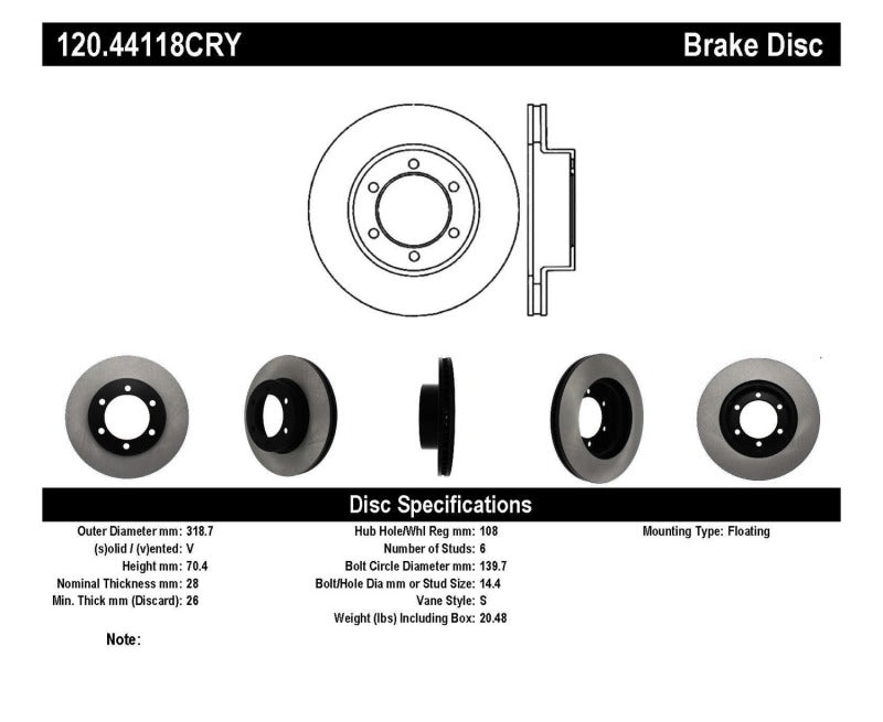 Stoptech 00-06 Toyota Tundra / 01-07 Toyota Sequoia CRYO-STOP Rotor