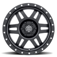 Load image into Gallery viewer, ICON Six Speed 17x8.5 6x5.5 25mm Offset 5.75in BS 108.1mm Bore Satin Black Wheel