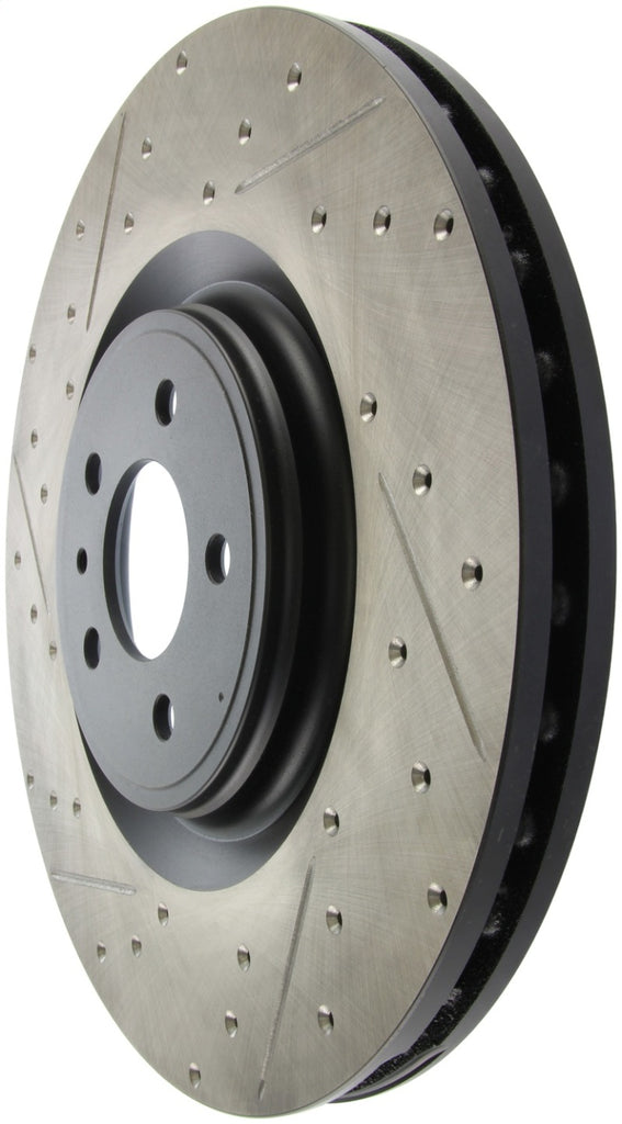 StopTech 13-14 Ford Mustang Shelby GT500 Front Right Slotted & Drilled Sport Brake Rotor