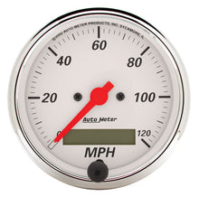 Load image into Gallery viewer, Autometer Arctic White 3 1/8in 120 mph electric Speedometer Programmable w/ LCD