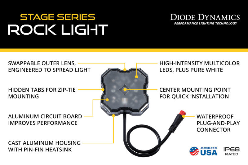 Diode Dynamics Stage Series RGBW LED Rock Light (Add-on 2-pack)