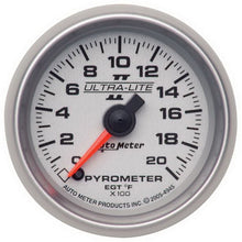 Load image into Gallery viewer, Autometer Ultra-Lite II 52mm 0-2000 Deg F Full Sweep Electric Pyrometer (EGT) Gauge
