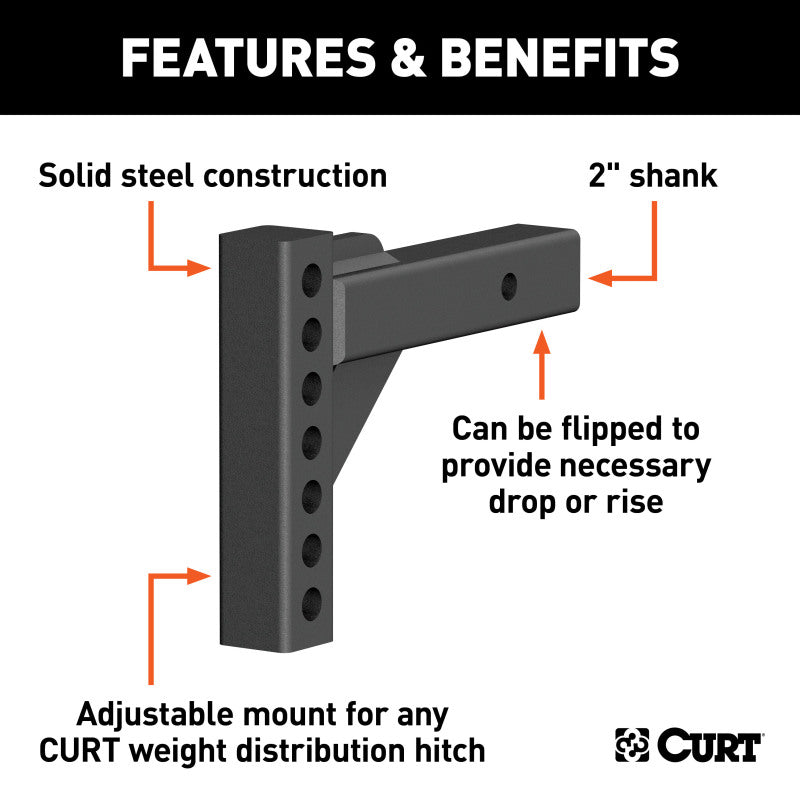 Curt Weight Distribution Shank (2in Shank 2in Drop 6in Rise)