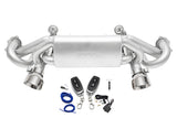 SOUL 2020+ Porsche 718 GT4 / Spyder / GTS 4.0L Valved Exhaust - Polished Slash Cut Tips - w/ VC