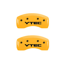 Load image into Gallery viewer, MGP 4 Caliper Covers Engraved Front &amp; Rear Vtech Yellow Finish Black Char 2005 Acura TSX