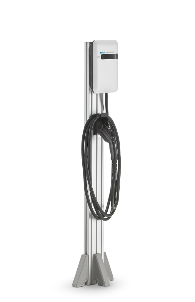 EvoCharge EVSE + No Cable Mgmt - Single Port Pedestal w/18ft Cable