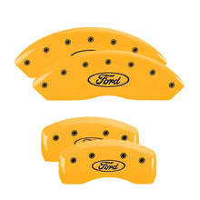 Load image into Gallery viewer, MGP 4 Caliper Covers Engraved Front &amp; Rear MGP Yellow finish black ch