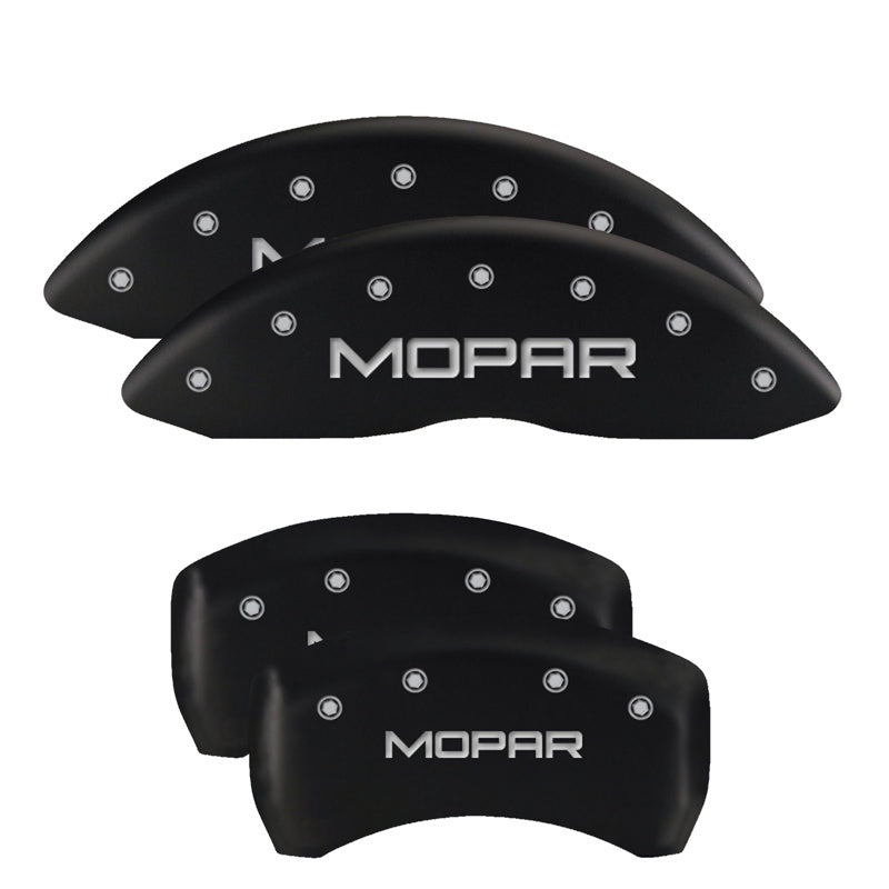 MGP 4 Caliper Covers Engraved Front & Rear MGP Black finish silver ch