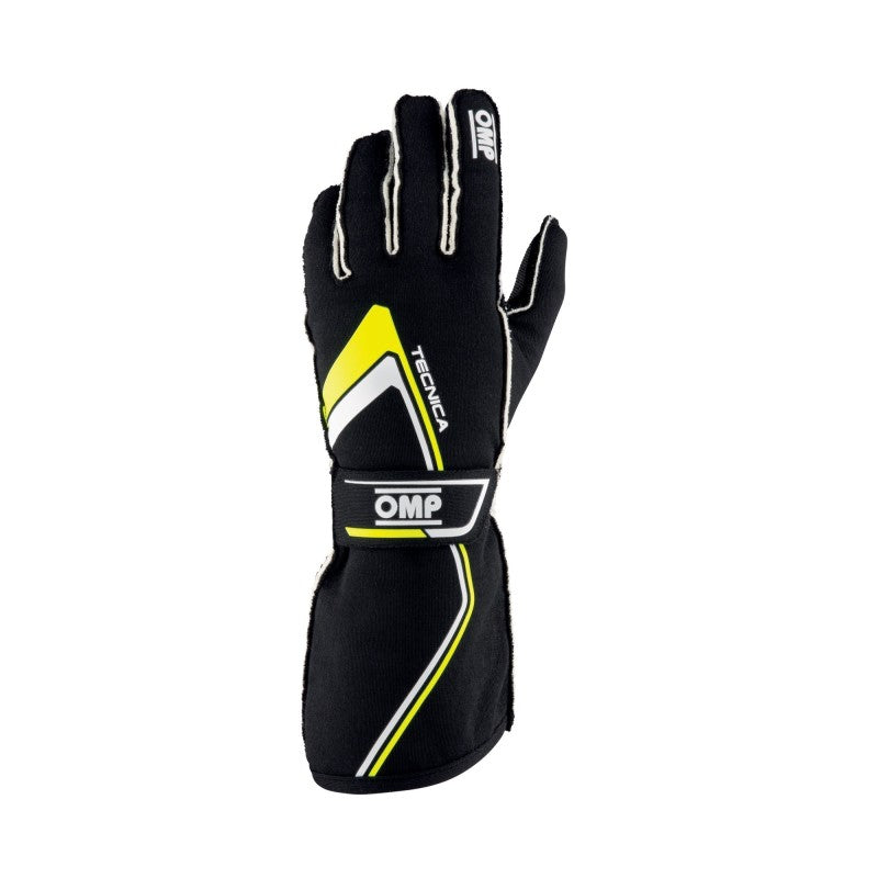 OMP Tecnica Gloves My2021 Black/Yellow - Size XL (Fia 8856-2018)