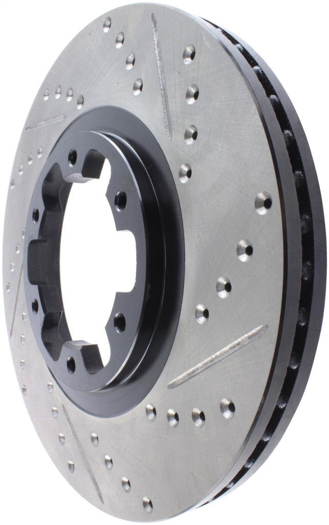 StopTech 98-03 Infiniti QX4/QX56 / 12/98-04 Nissan Pathfinder Slotted & Drilled Left Front Rotor