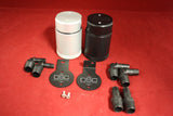 J&L Oil Separator 3.0 Base Kit - Black Anodized (Incl 2 Brackets & 6 Fittings)