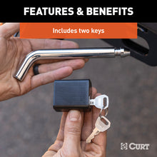 Load image into Gallery viewer, Curt 5/8in Hitch Lock (2in 2-1/2in or 3in Receiver Deadbolt Chrome)