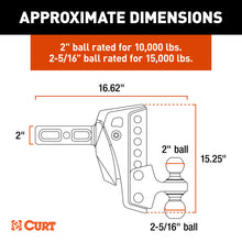 Load image into Gallery viewer, Curt Rebellion XD 2in / 2-5/15in Cushion Hitch Ball Mount w/ 2in Shank