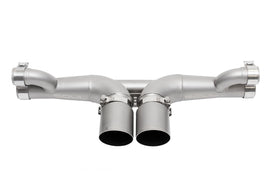 SOUL 06-11 Porsche 997 / 997.2 GT3 Center Muffler Bypass Exhaust - 3.5in Strght Cut Sig Satin Tips