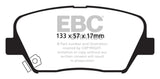 EBC 12+ Hyundai Azera 3.3 Redstuff Front Brake Pads