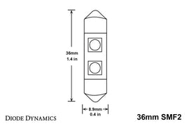 Diode Dynamics 36mm SMF2 LED Bulb - Red (Pair)