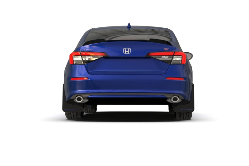 Rally Armor 22-24 Honda Civic/Civic Si/Sport Black UR Mud Flap w/Blue Logo