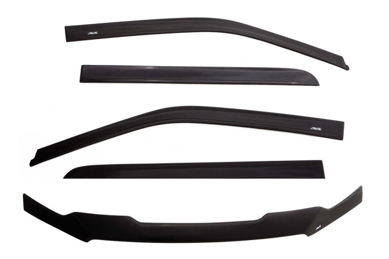 AVS 05-18 Nissan Frontier Crew Cab Ventvisor & Aeroskin Deflector Combo Kit - Matte Black