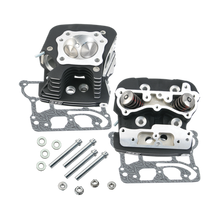 Load image into Gallery viewer, S&amp;S Cycle 2006 Dyna 91cc .032in Manifold Surface Cylinder Heads - Wrinkle Black
