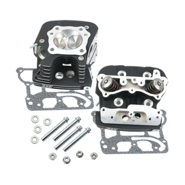 S&S Cycle 2006 Dyna 91cc .032in Manifold Surface Cylinder Heads - Wrinkle Black