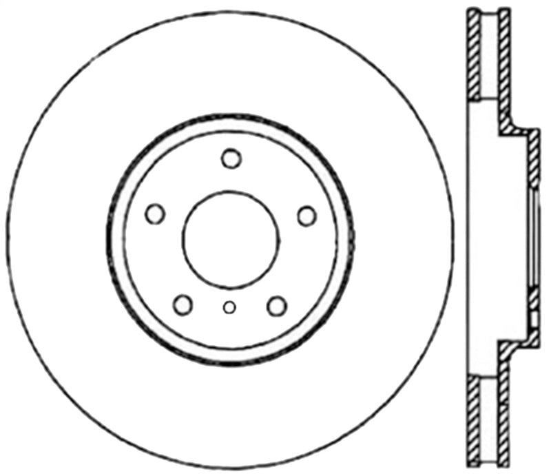 StopTech 06-18 Nissan Maxima SportStop Cryo Slotted & Drilled Front Left Rotor