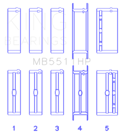 King Engine Bearings GM 326/350/389/400 w/ 3in Main (Size STD) Main Bearing Set