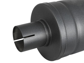 aFe MACH Force-Xp 409 SS Muffler w/ Black finish 2-1/2in Inlet & Outlet 14in x 16in Diameter