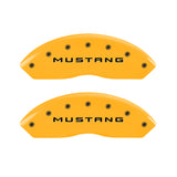 MGP 4 Caliper Covers Engraved Front Mustang Rear Bar & Pony Yellow Finish Blk Char 2004 Ford Mustang