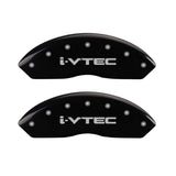 MGP 4 Caliper Covers Engraved Front & Rear i-Vtec Black finish silver ch