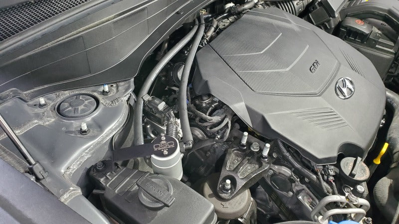J&amp;L 20-24 Hyundai Palisade / Kia Telluride 3.8L Oil Separator 3.0 Passenger Side - Clear Anodize