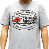 RockJock T-Shirt w/ Vintage Logo Gray Medium Print on the Front