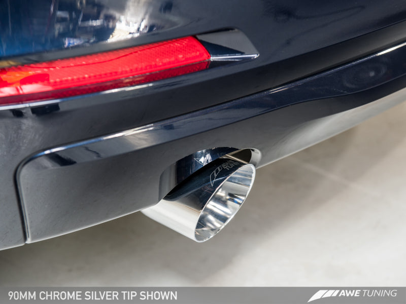 AWE Tuning BMW F30 320i Touring Exhaust w/Performance Mid Pipe - Chrome Silver Tip (90mm)