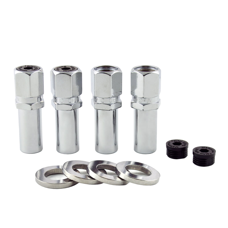 McGard Hex Lug Nut (Drag Racing X-Long Shank) M12X1.5 / 13/16 Hex / 2.475in. Length (4-Pk) - Chrome