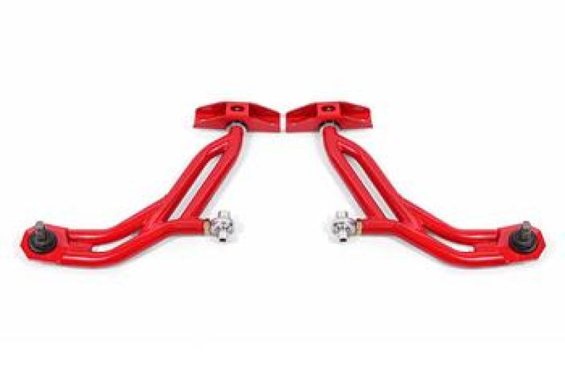 BMR 10-14 Ford Mustang Adj. Lower A-Arms w/ Delrin/Rod End / 19mm Tall Ball Joint - Red - GTR Auto