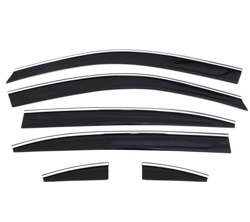 AVS 07-11 Honda CR-V Ventvisor Low Profile Deflectors 6pc - Smoke w/Chrome Trim