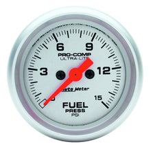 Load image into Gallery viewer, Autometer Ultra-Lite 2-1/16in 15psi Fuel Pressure Gauge - Digital Stepper Motor